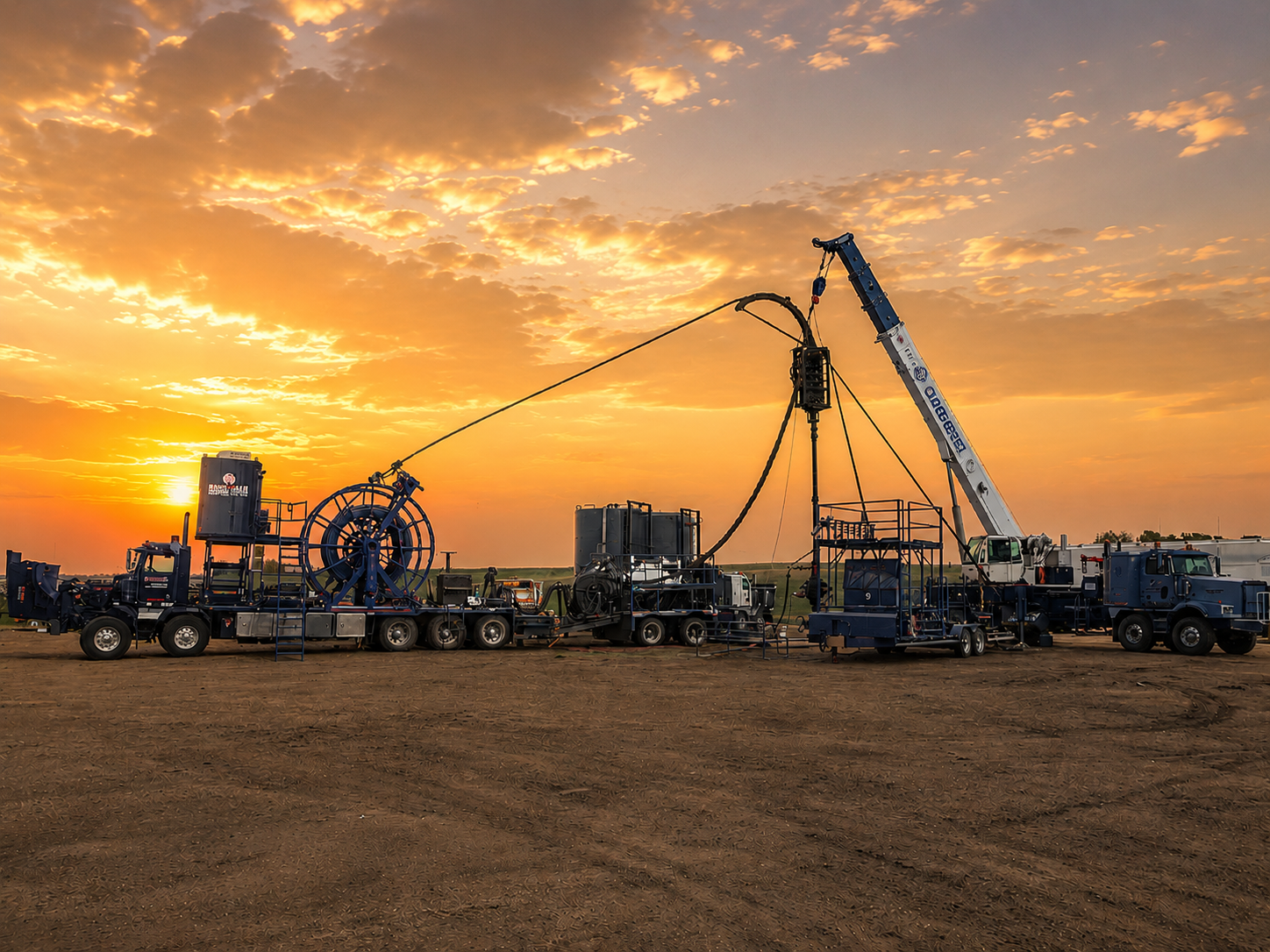 Coiled Tubing and Mobile Crane Rig Setup